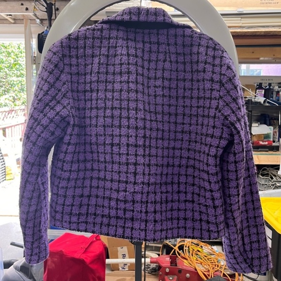 Sandro Simona Purple Tweed Double-Breasted Blazer 36/S/4 - Picture 7 of 10